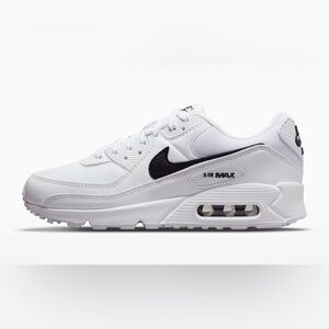 Nike Air Max 90 Sneakers White Black Swoosh Running Shoes Size 9 1/2